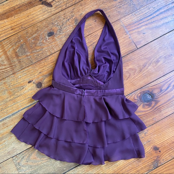 ❄️ Plum Chiffon Halter from JR Nites by Caliendo 8 - Picture 5 of 8